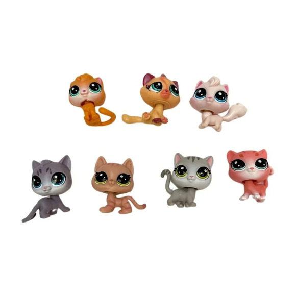 Littlest Pet Shop Cats LPS Lot 7 Toy Hasbro Vintage Figures - Picture 1 of 9